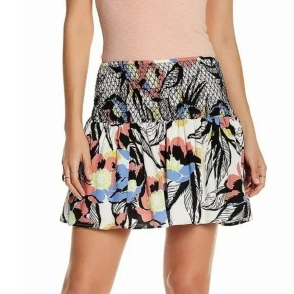Free People • LA Nights Smocked Mini Skirt || S